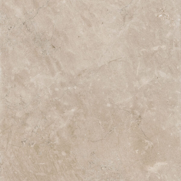 Warm beige-taupe tile with mild marbling and veining